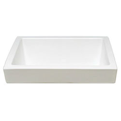 Hand Crafted Sink | 16" Rectangle Half-Exposed Drop-In Ceramic Sink