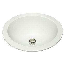 Hand Crafted Sink | 17" Self-Rimming Oval Ceramic Sink with Flat Rim