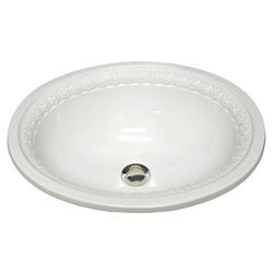 Hand Crafted Sink | Oval Ceramic Sink with Romanesque Border