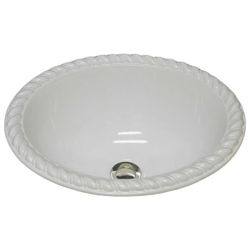 Hand Crafted Sink | Oval Self-Rimming Basin with Rope Rim