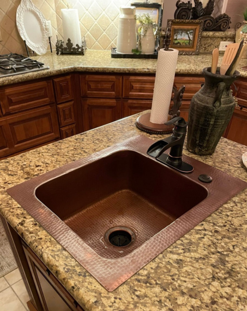 SoLuna Copper Prep Sink Installation