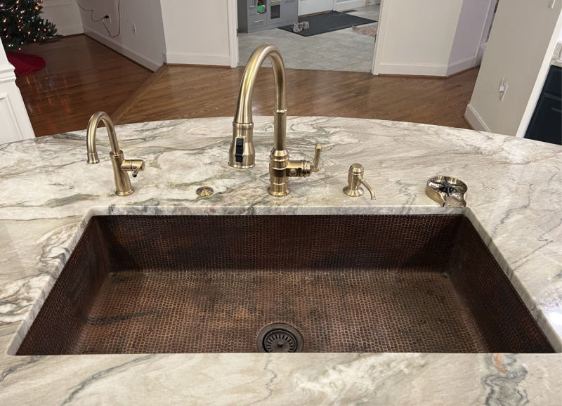 42 inch copper kitchen sink