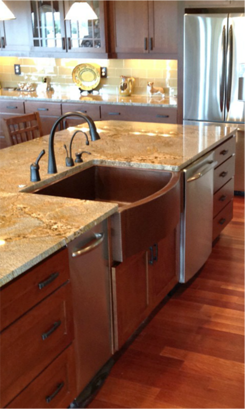 Copper Farmhouse Sink with Flat Ends by SoLuna