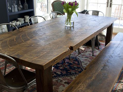 handcrafted farm table