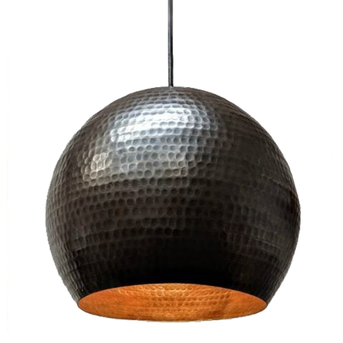 SoLuna Copper Globe Pendant in Dark Smoke Finish